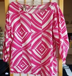 Old Navy Pink & White Blouse, Small